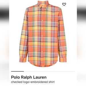 $125 Polo Ralph Lauren Men's Plaid Long-Sleeve Button-Up Shirt Size large. NWT!